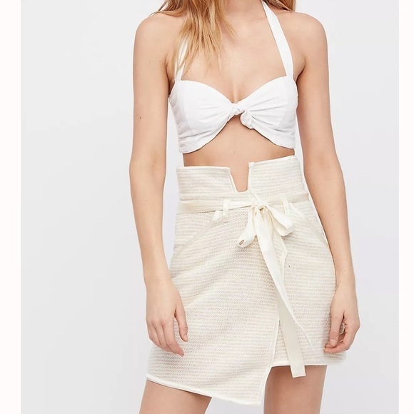 NWT For Love and Lemons x Free People Knitz Andi Mini Skirt in Cream Size XS - Picture 9 of 9